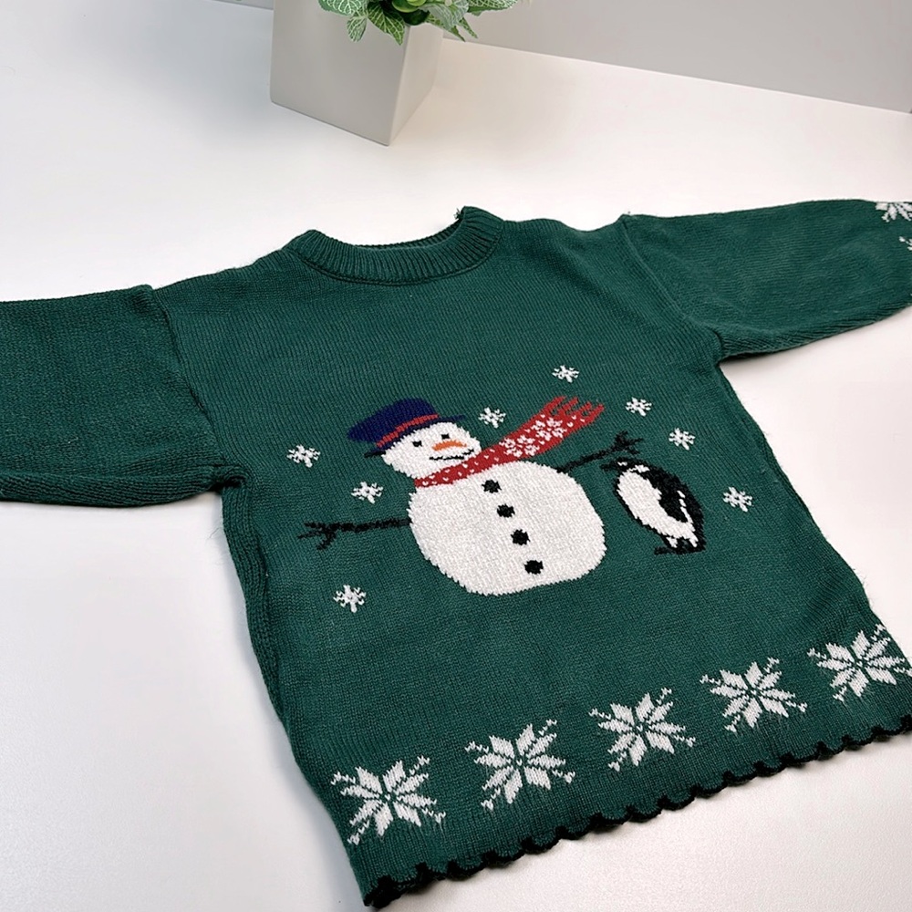 Plaid Moose Snowman Sweater